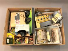 A large quantity of parts and accessories for model railway building; cabling, transfers,