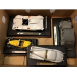 Two Maisto die cast cars; BMW V12 LMR (Le Mans 1999) and Citroen 2CV (1952),