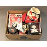 A collection of Star Wars collectable's including mugs, yo yo's,