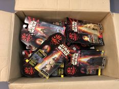 A collection of seventeen Hasbro Star Wars Episode I action figures, sealed in packaging.
