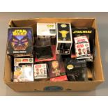 A collection of Star Wars Bobble Head figures, the vast majority are boxed.