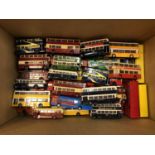 A large quantity of unboxed die cast buses by Corgi and Exclusive First Editions (EFE),