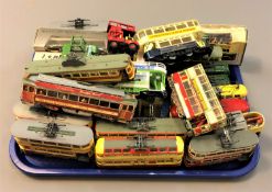 A collection of Corgi and other die cast tram cars, approximately 26.