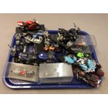 Fourteen various die cast model motorcycles.