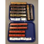 Bachmann - Four Royal Mail carriages, together with seven others various.