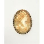 An antique gold cameo brooch