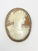 A good quality large gold framed cameo brooch