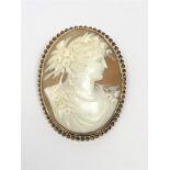 A good quality large gold framed cameo brooch