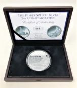 The London Mint Office - The King's Speech silver 5 oz commemorative coin, 925/1000, 155.52g.