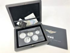 Monnaie De Paris - WW II Allied Coin set, silver 2015, limited edition 0243/1945, with certificates,