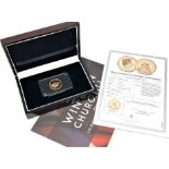 The London Mint Office - Gibraltar Winston Churchill 2 Sovereign 2015 proof coin, 15.97g.