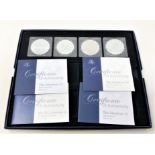 The London Mint Office - Four silver coins from the Fabulous 12 series, Mexico Libertad,