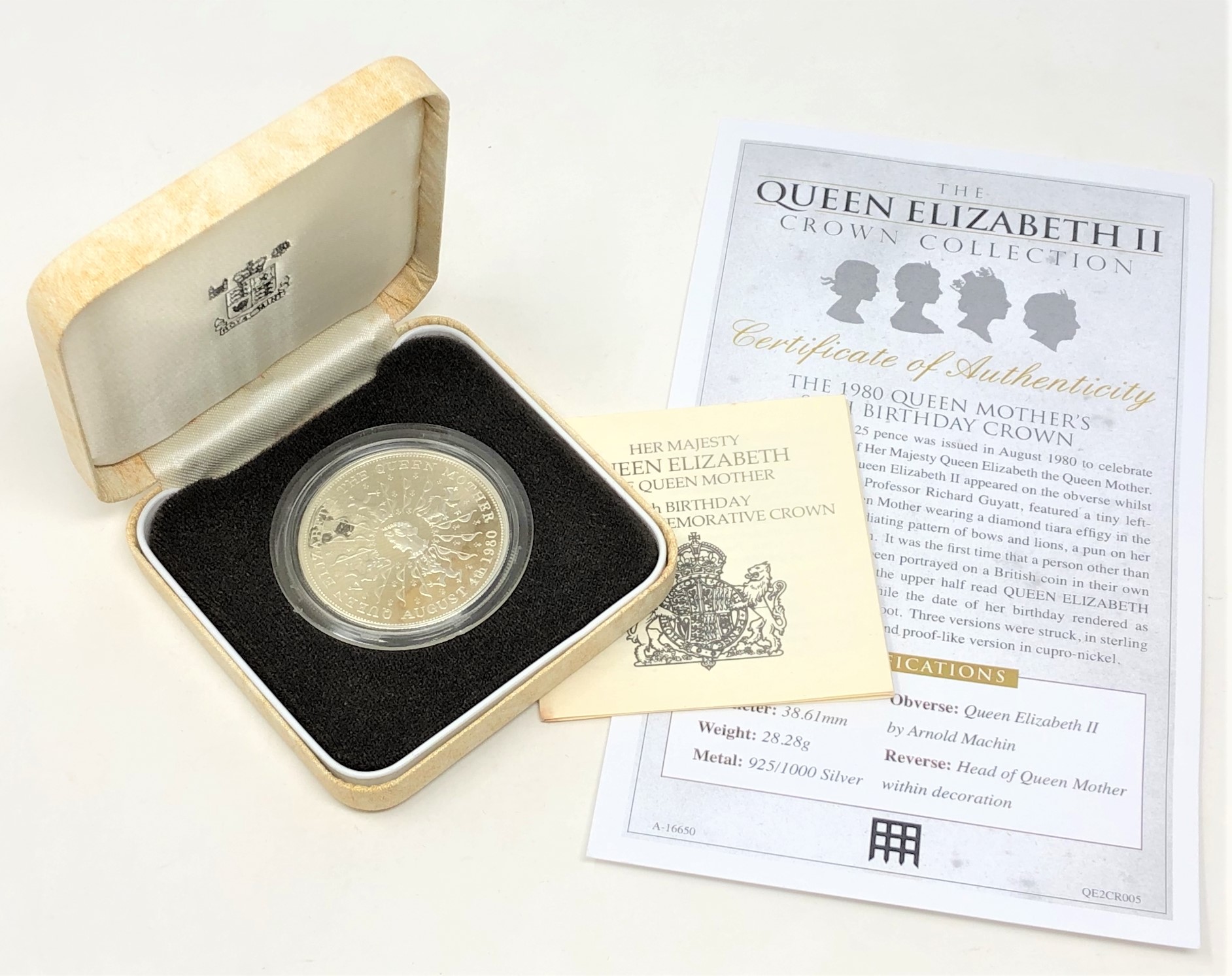 The Royal Mint - The 1980 Queen Mother's 80th Birthday sterling silver crown, 28.28g.