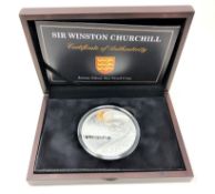 Sir Winston Churchill - A Jersey issue 2015 sterling silver proof 5 oz coin,
