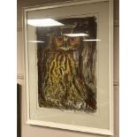 David Koster : limited edition print depicting an owl, numbered 930, 52 cm x 74 cm, framed.