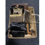 A box of lady's vintage hand bags and purses