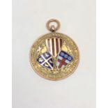A 9ct gold enamelled North East Counties Cross-Country Association medal CONDITION