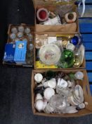 Four boxes of china, glass, ware, kitchen ware,