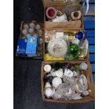 Four boxes of china, glass, ware, kitchen ware,