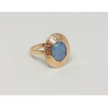 A 9ct gold opal ring, size N CONDITION REPORT: 4.