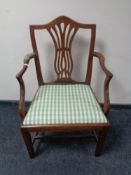 An antique mahogany Hepplewhite style dining chair