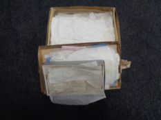 Three boxes of girl's vintage dresses and christening clothes