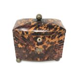 A Regency tortoiseshell tea caddy, circa 1820,