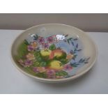 A Moorcroft spring blossom and fruit patterned bowl, width 26 cm.