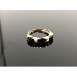 A 10ct gold sapphire ring,