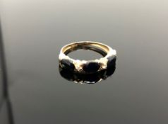 A 10ct gold sapphire ring,