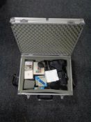 An aluminum case of Chinon CM-4X camera,