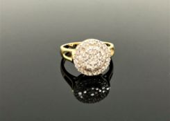 An 18ct gold diamond cluster ring,