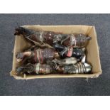 A box of china shire horse figures