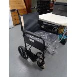 A folding wheel chair