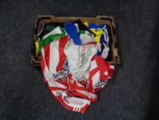 A box of football strips and training tops - Sunderland etc