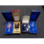 Four boxed Wedgwood glass goblets
