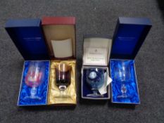 Four boxed Wedgwood glass goblets