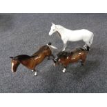 A Beswick china figure : Hackney, model number 1361, brown, gloss, height 20 cm,