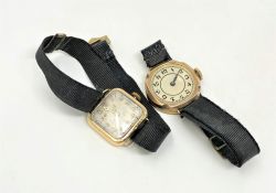 Two vintage 9ct gold cased lady's wristwatches