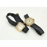 Two vintage 9ct gold cased lady's wristwatches