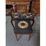 Two tapestry upholstered stools