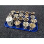 A tray of nineteen miniature Viners wine coolers.