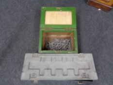 A metal ammunition crate,