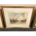 Robert J. Hewitt : Windswept Heath- Morpeth, watercolour, signed, 27 cm x 37 cm, framed.