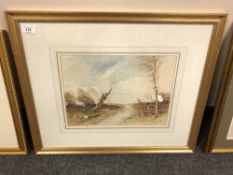 Robert J. Hewitt : Windswept Heath- Morpeth, watercolour, signed, 27 cm x 37 cm, framed.