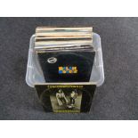 A plastic crate of vinyl lps, T-rex, Culture club,