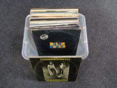 A plastic crate of vinyl lps, T-rex, Culture club,