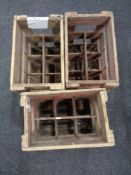 Three vintage wooden Bulmers crates