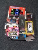 A tray of boxed die cast vehicle - racing cars, touring cars,