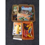 A box of 20th century toys - dolls, Chad Valley Sootie,